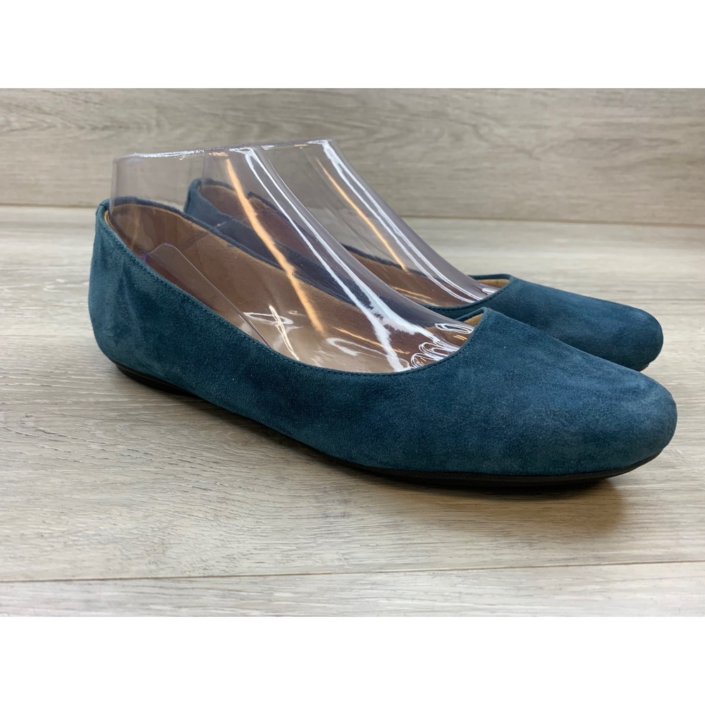 Naturalizer Maxwell Blue Suede Ballet Flats Round Toe Women's 9 Comfort Shoes
